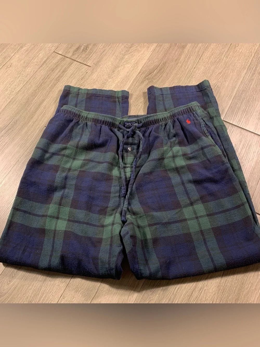 Polo Ralph Lauren Green & Blue Pkain Flannel Pull On Sleepwear Bottoms size XL